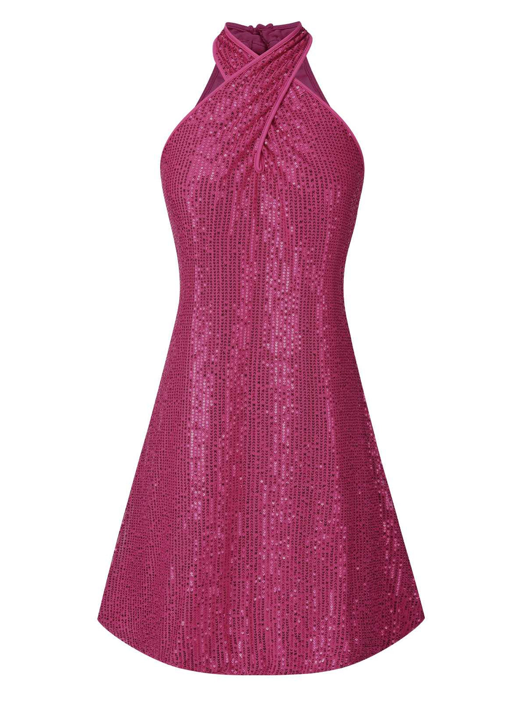 1980s Halter Off-Shoulder Sequined Dress: where 1980s romance meets her modern spirit