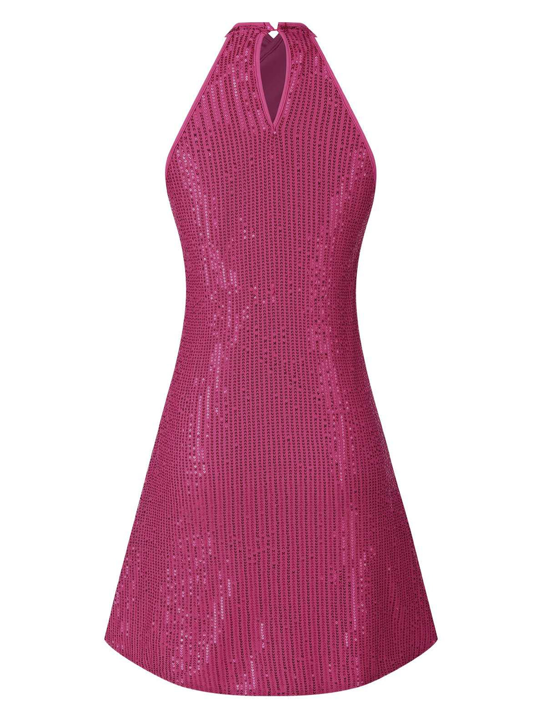 This 1980s Halter Off-Shoulder Sequined Dress wraps her in 1980s elegance, one twirl at a time