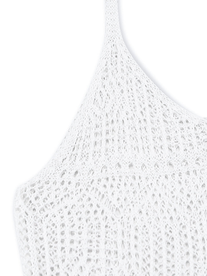 1980s Hollow U-Neck Side Slit Cover-Up | vintage fashion, retro style, classic elegance - perfect for retro fashion enthusiasts