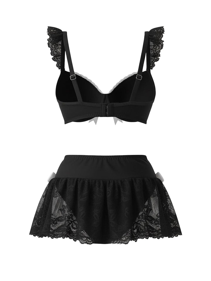 Lace Bow Maid Costume Loungewear Set - vintage fashion, retro style