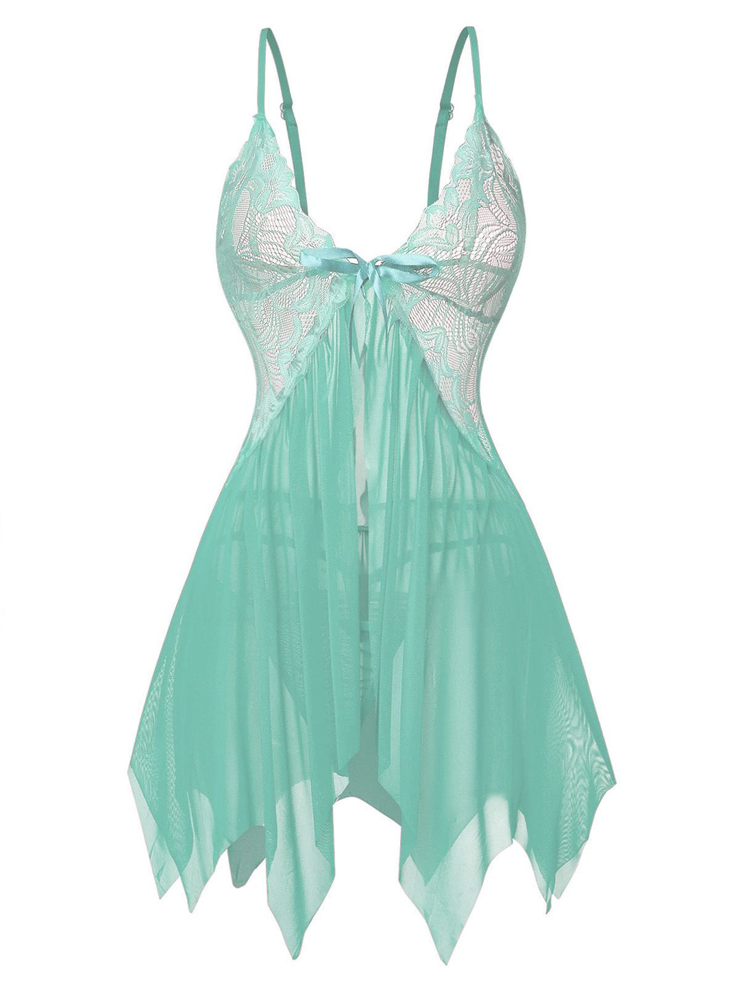 Lace Satin Ribbon Babydoll Lingerie Set - vintage fashion, retro style
