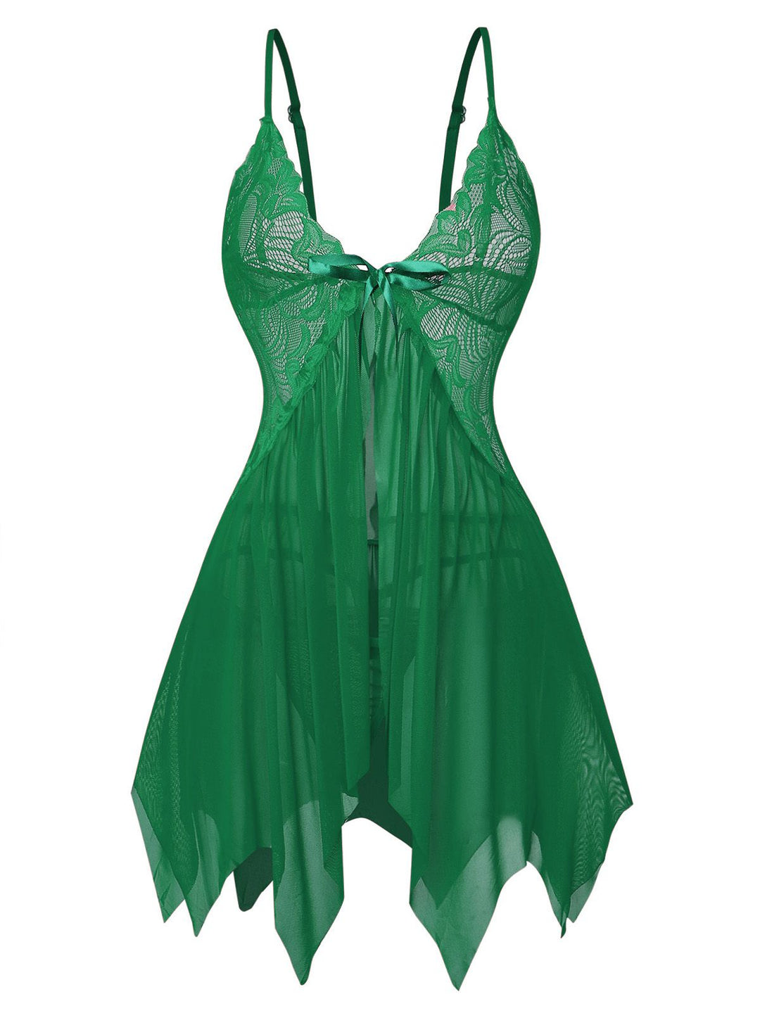Lace Satin Ribbon Babydoll Lingerie Set - vintage fashion, retro style