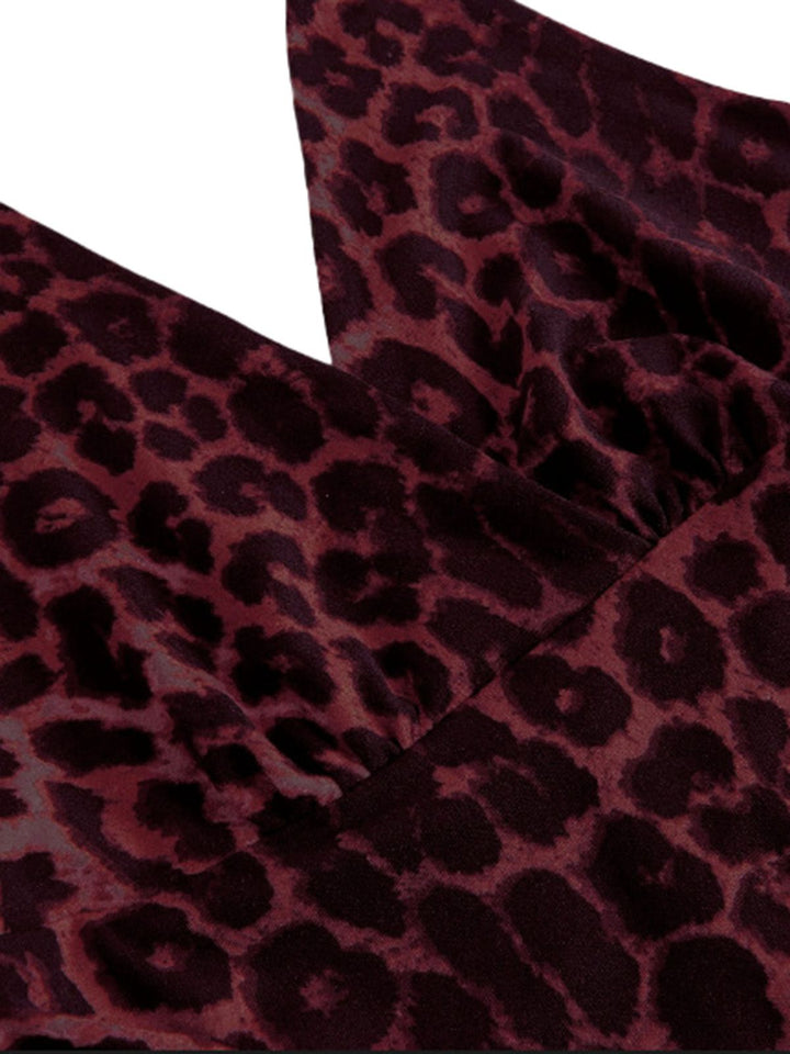 1980s Leopard Print Halter Neck Wrap Top - vintage fashion, retro style