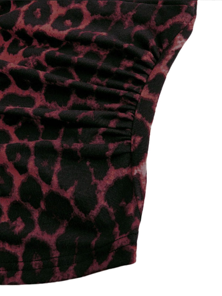1980s Leopard Print Halter Neck Wrap Top - vintage fashion, retro style