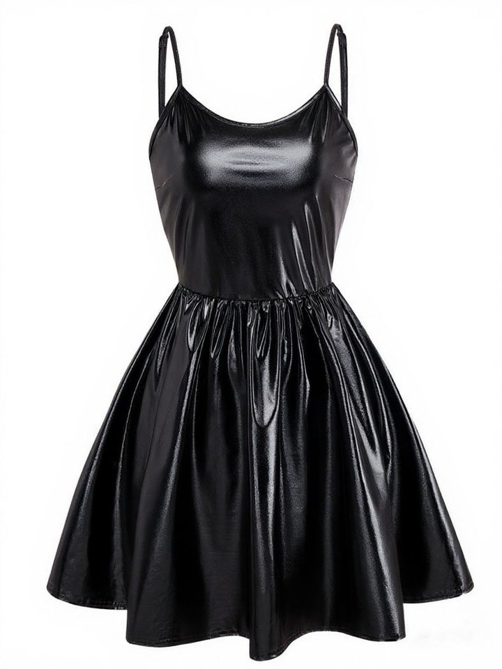 1980s Metallic Spaghetti Strap Party Dress - vintage dress, retro fashion