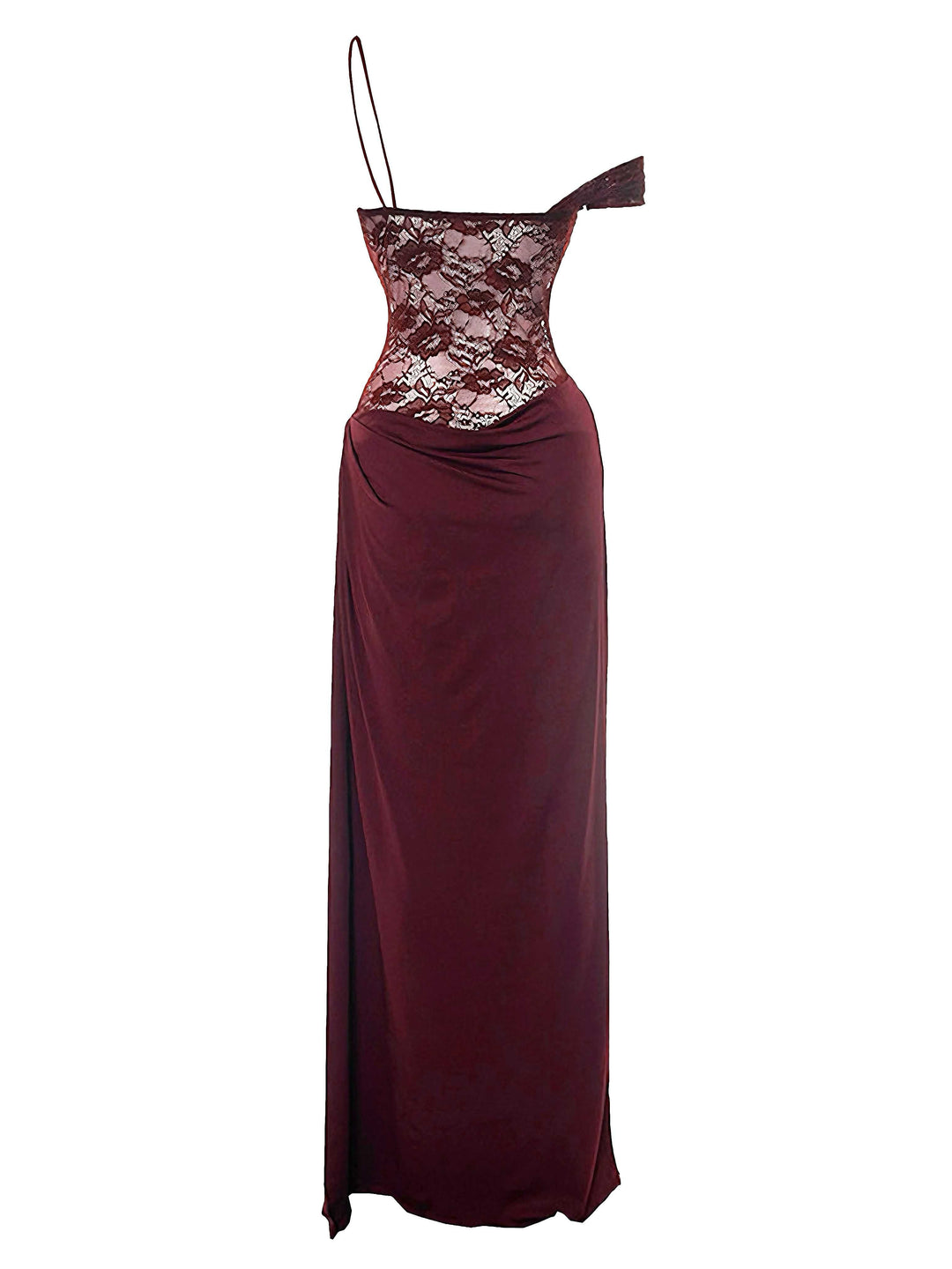 1980s Off-Shoulder Lace Bodice Maxi Dress - vintage dress, retro fashion