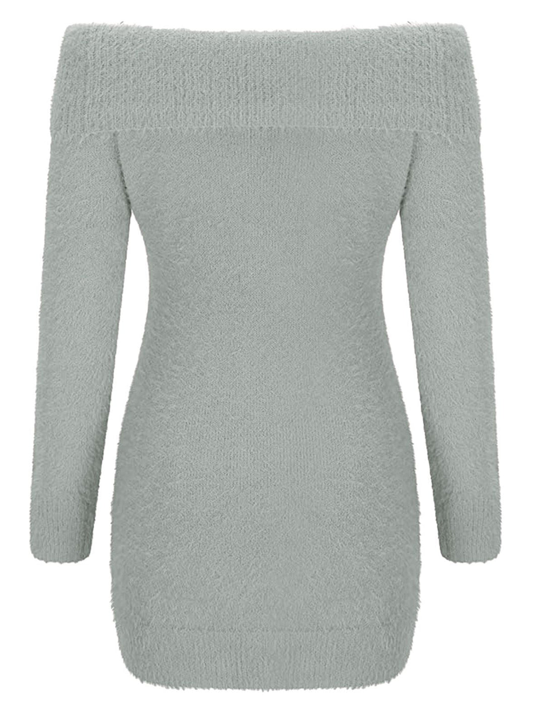 1980s Off-Shoulder Mohair Long Sleeves Dress - vintage dress, retro fashion