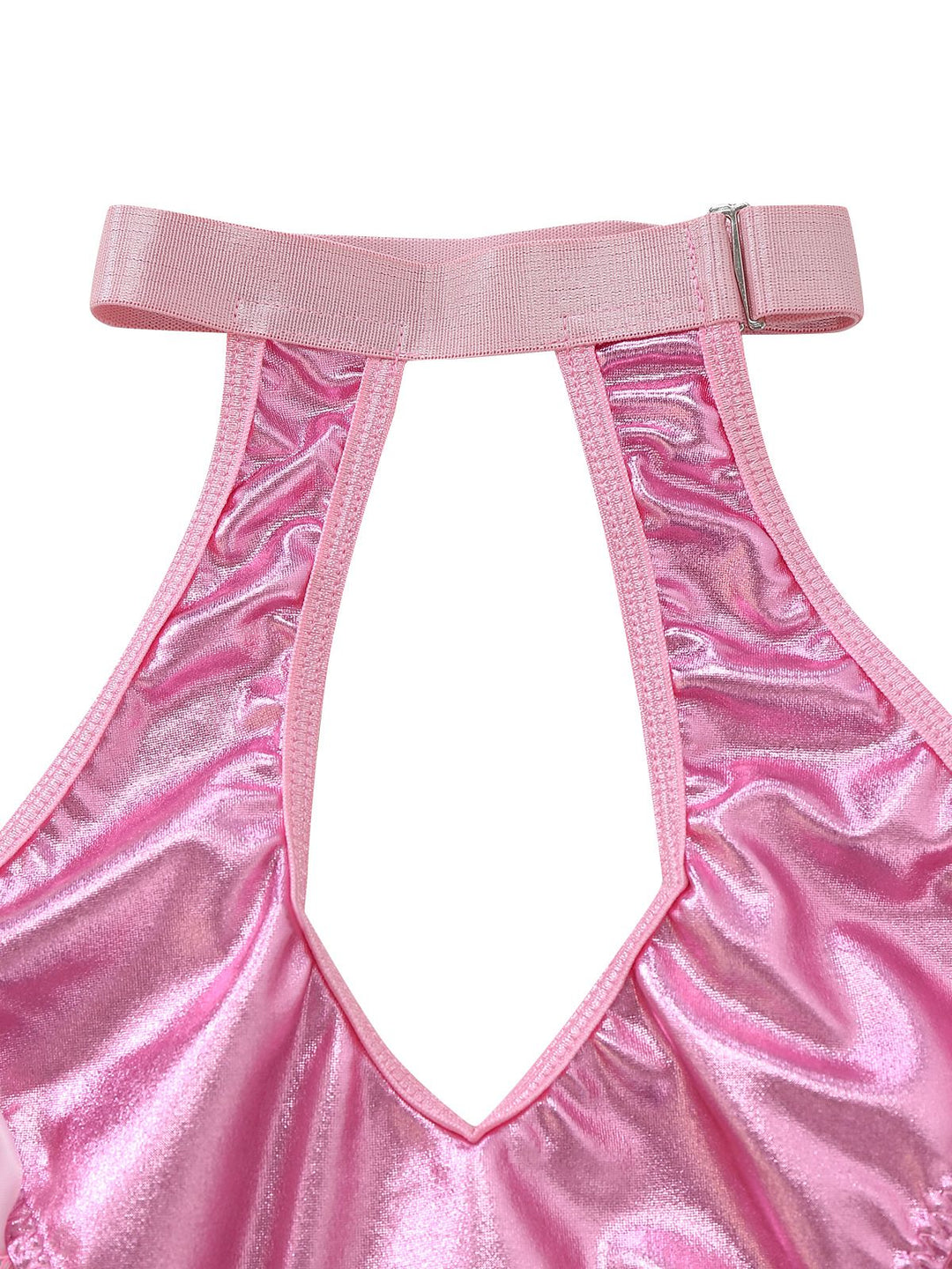 Patent Leather Halter Lace-Up Bodysuit Lingerie Set - vintage fashion, retro style