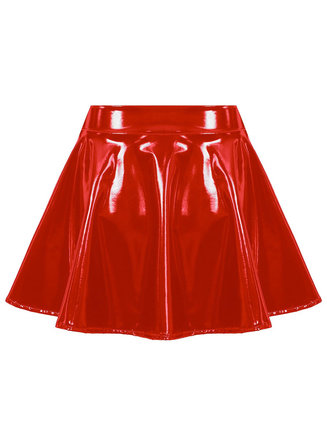 This 1980s Patent Leather Pleated Mini Skirt spins 1980s stories with every step