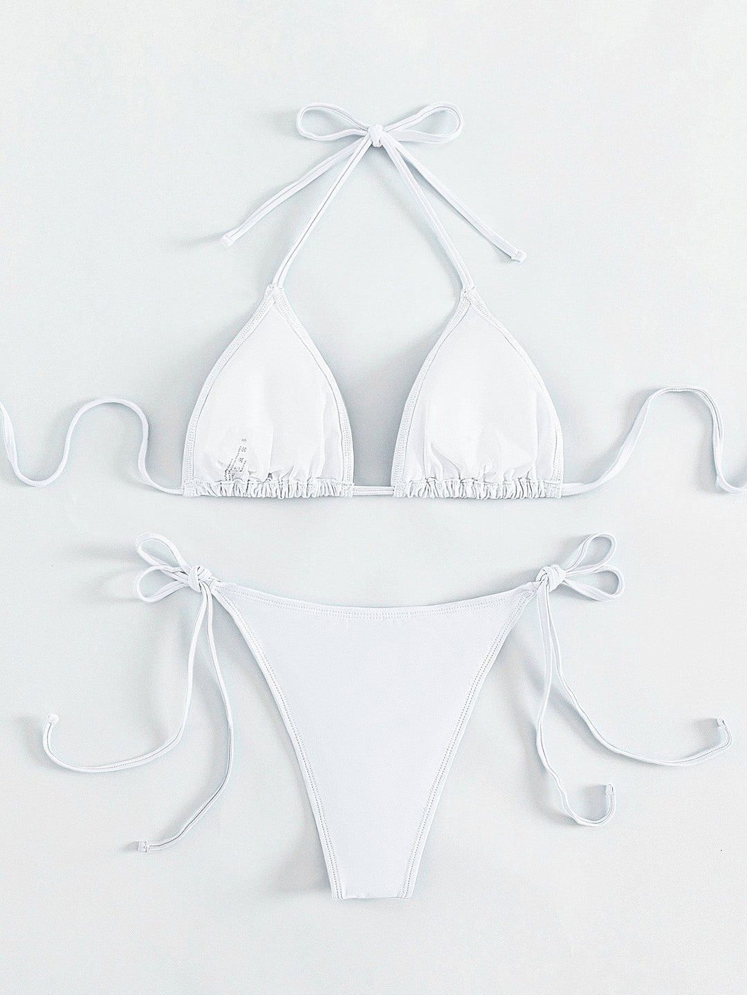 Rhinestone Halter Triangle Bikini Set, vintage swimsuit, swimwear - perfect for women who love vintage and retro fashion