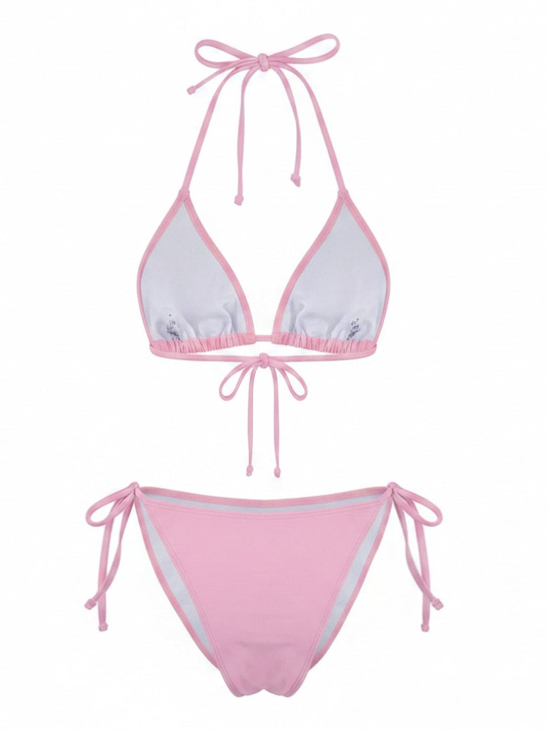 Rhinestone Halter Triangle Bikini Set, vintage swimsuit, swimwear - perfect for women who love vintage and retro fashion