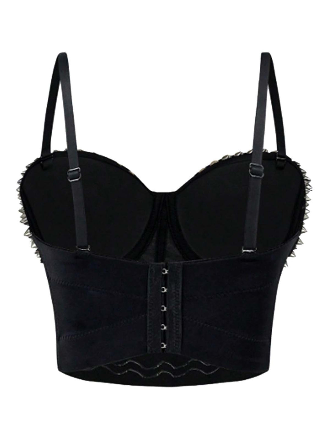 1980s Satin Punk Rock Metallic Rivet Corset - vintage fashion, retro style