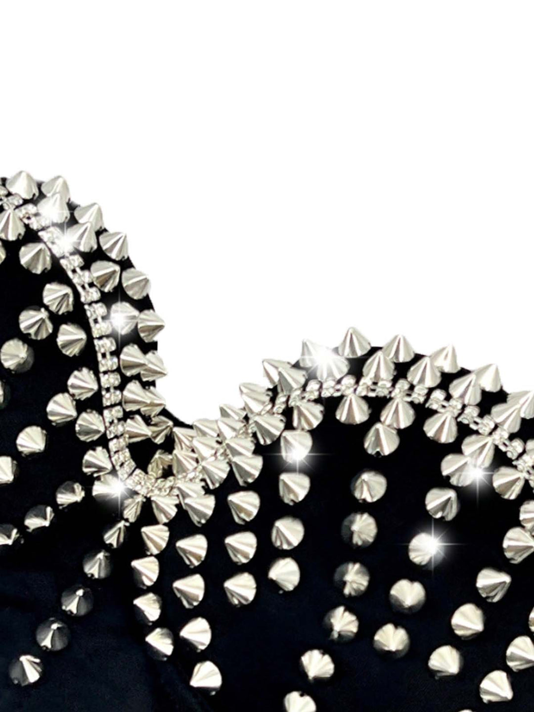 1980s Satin Punk Rock Metallic Rivet Corset - vintage fashion, retro style