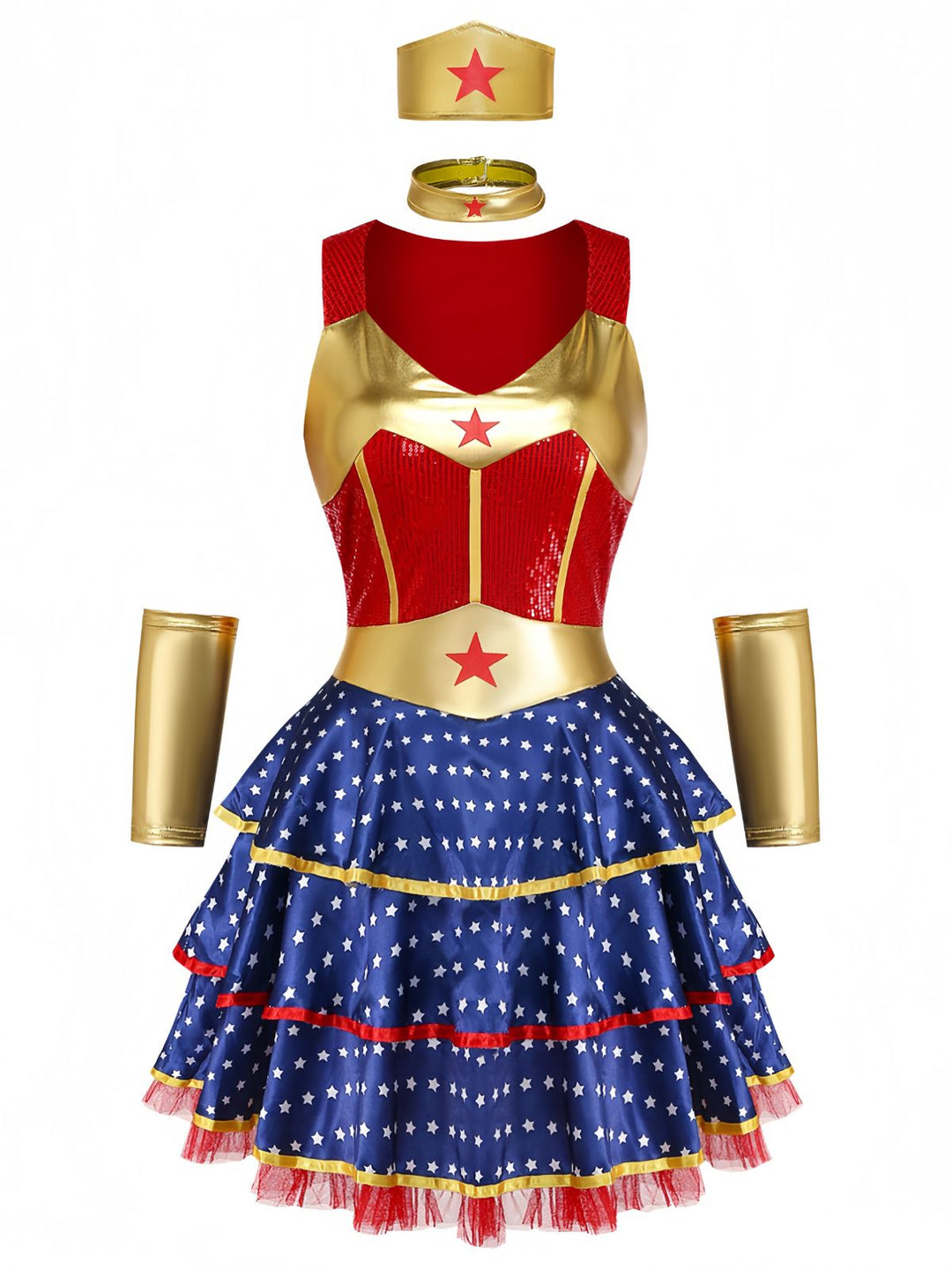 Red 1980s Vintage Classic Dress