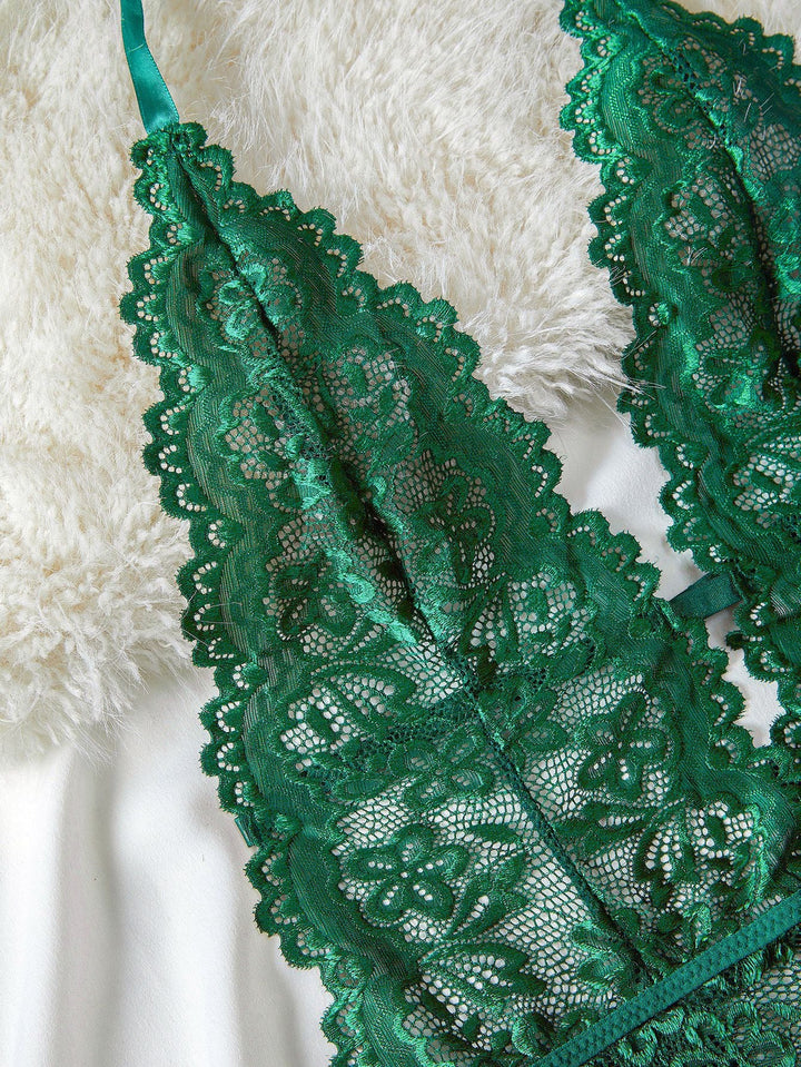 Halter Lace Lingerie with Leopard Print Skirt - vintage skirt, retro style