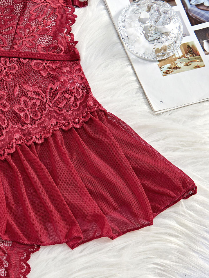 Halter Lace Lingerie with Leopard Print Skirt - vintage skirt, retro style