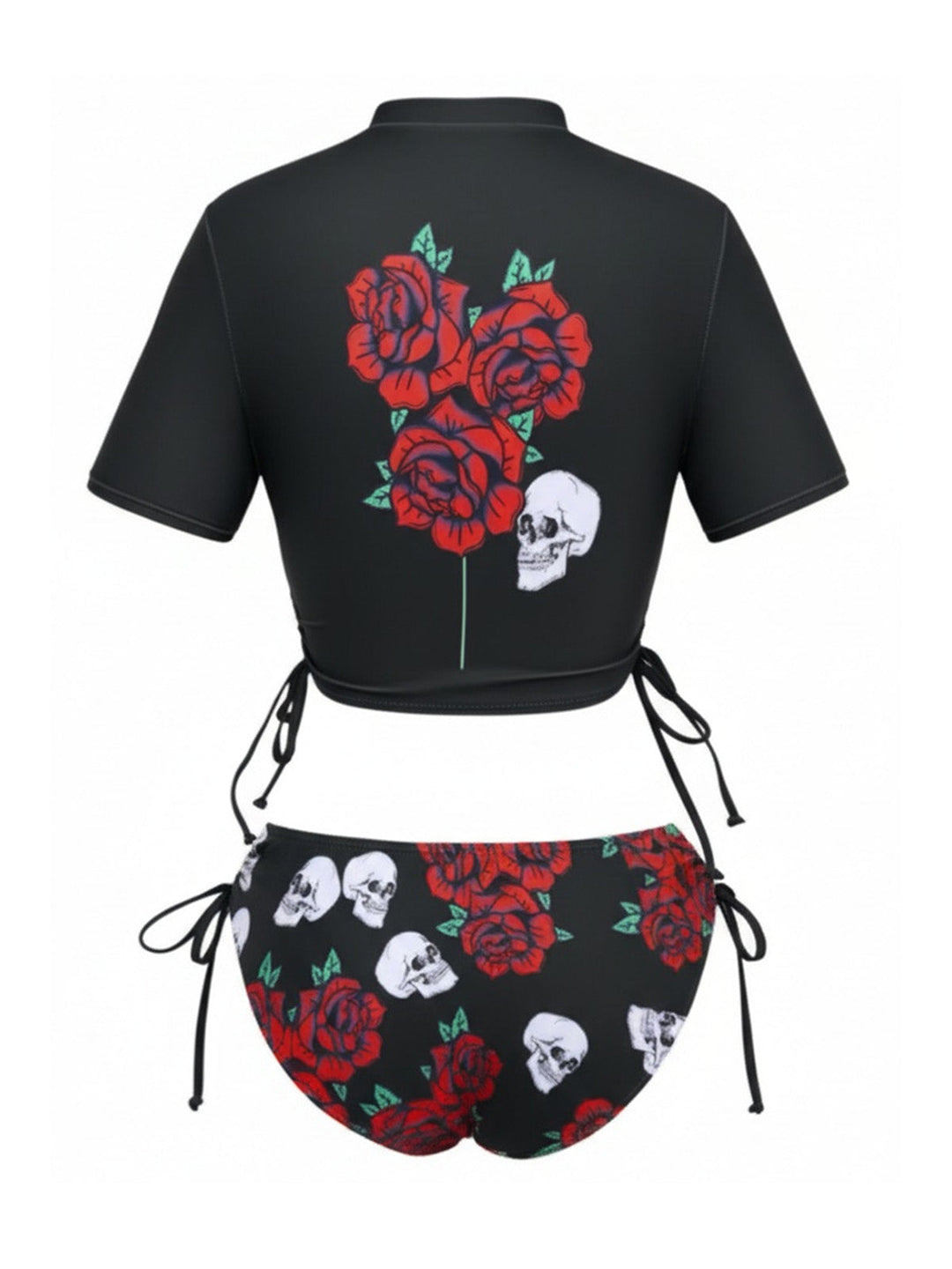 1980s Skull Graphic Bikini Set - vintage fashion, retro style