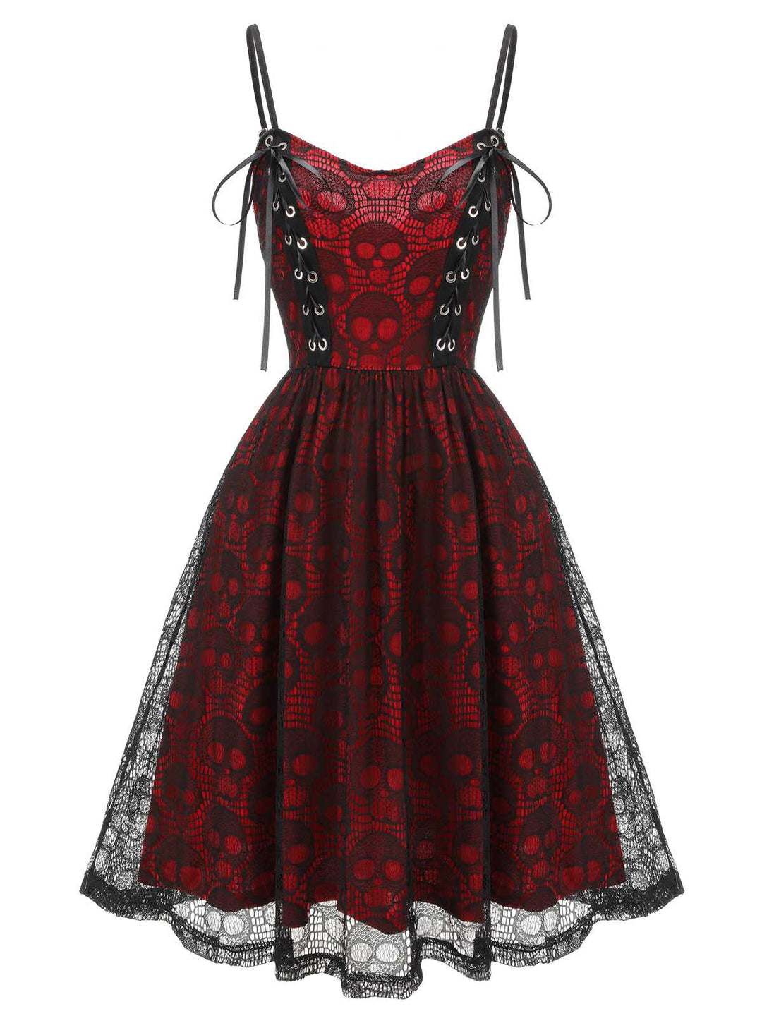 1980s Skull Pattern Gothic Style Dress: timeless style reimagined