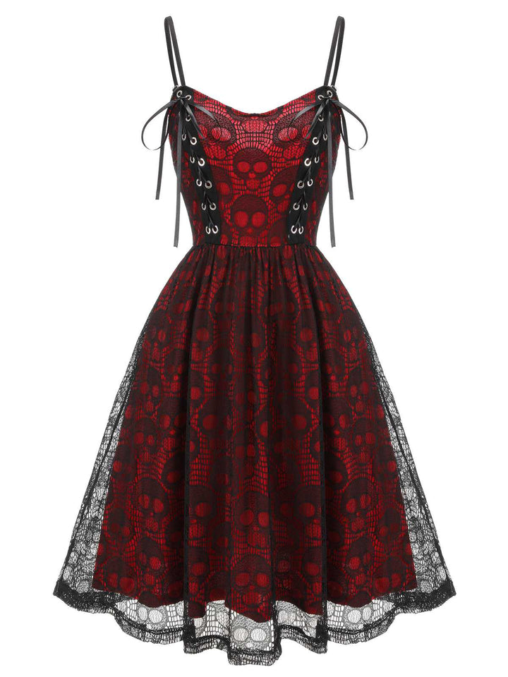 1980s Skull Pattern Gothic Style Dress: timeless style reimagined