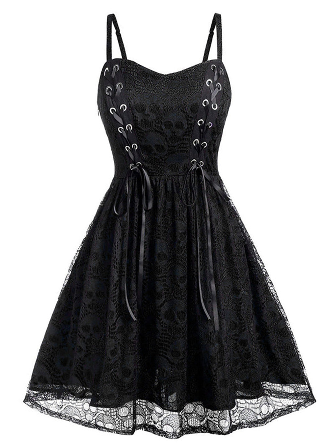 Wine Red 1980s Skull Pattern Gothic Style Dress, vintage dress, retro fashion - perfect for women who love vintage and retro fashion