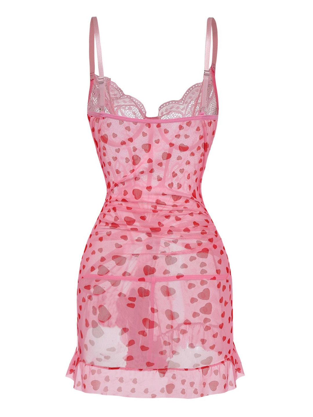 Slip Lace Underwire Sheer Ruffle Nightgown - vintage nightgown, retro sleepwear