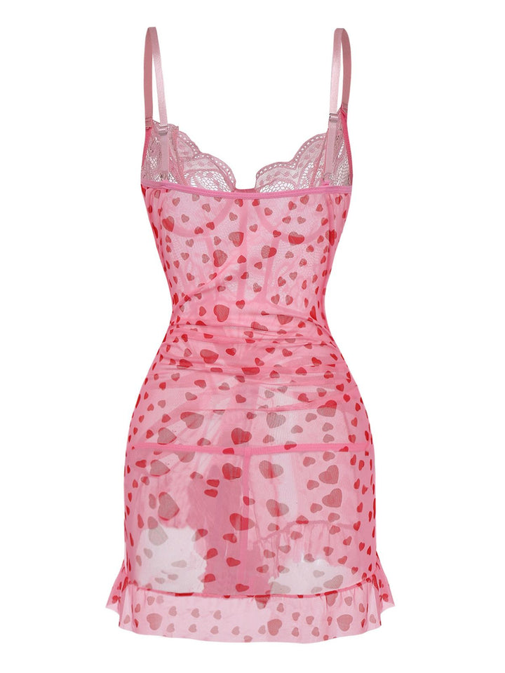 Slip Lace Underwire Sheer Ruffle Nightgown - vintage nightgown, retro sleepwear