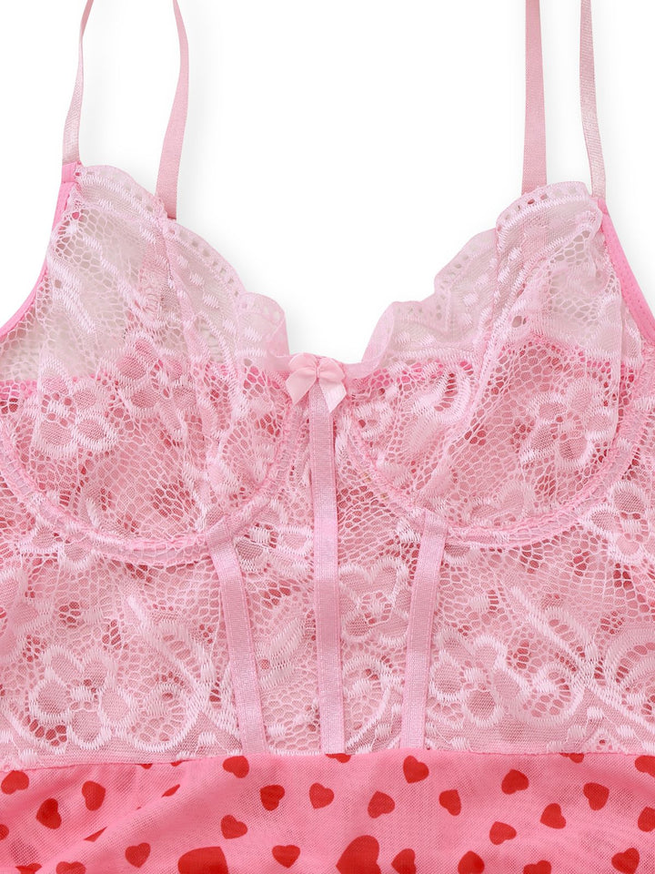 Slip Lace Underwire Sheer Ruffle Nightgown - vintage nightgown, retro sleepwear