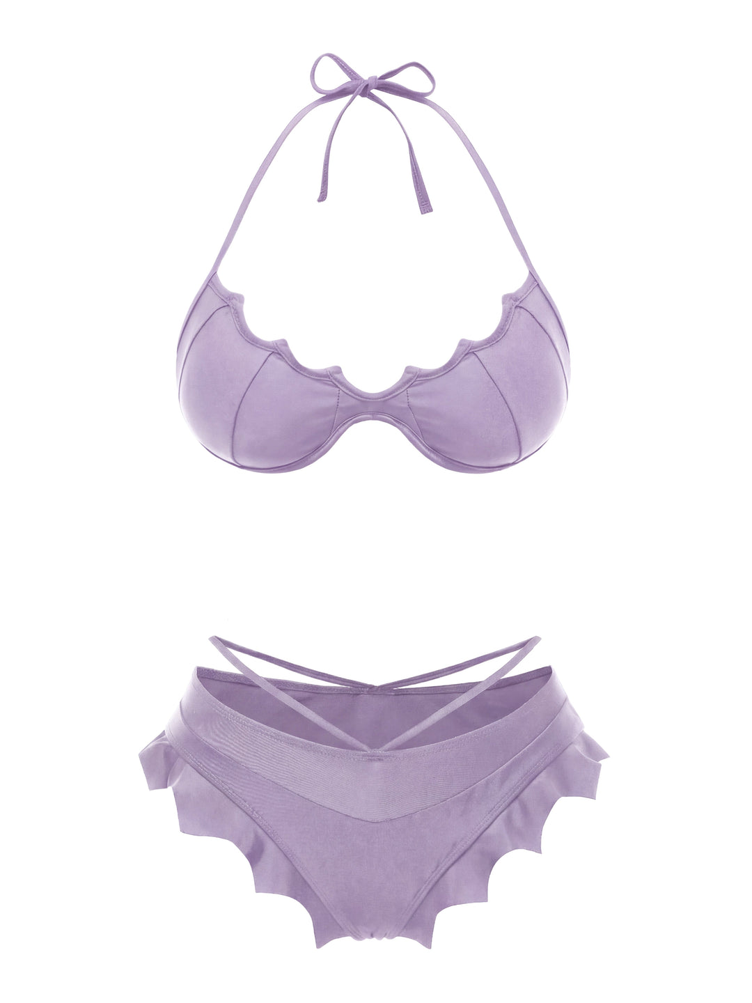 Solid Gothic Bat Wings Bikini Set - vintage fashion, retro style
