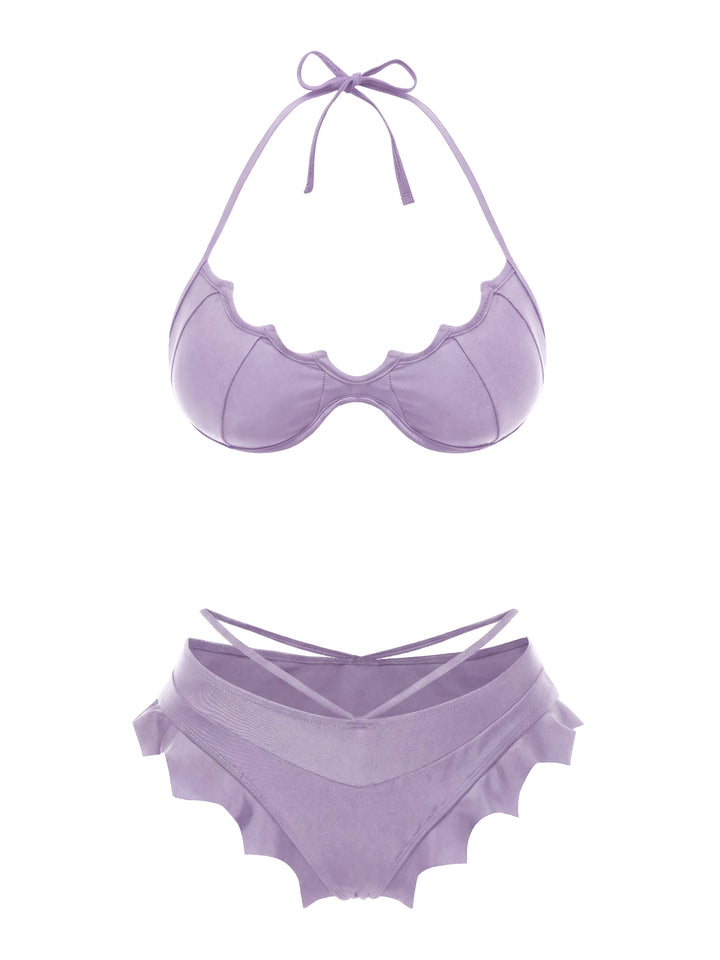 Solid Gothic Bat Wings Bikini Set - vintage fashion, retro style
