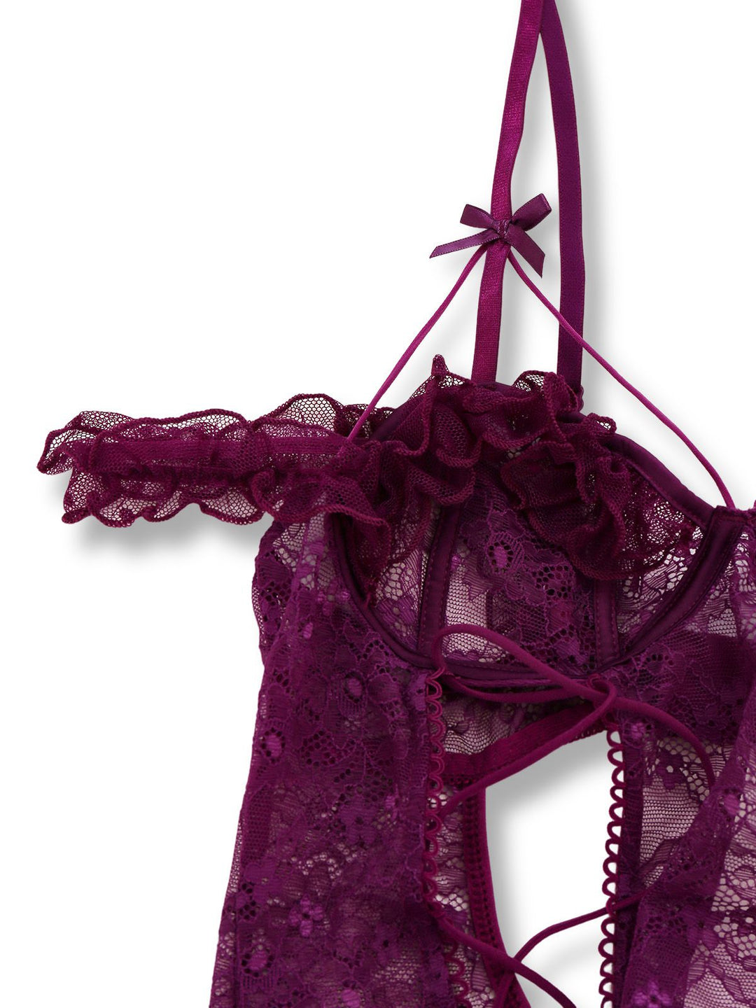 Solid Lace Sheer Bodysuit Nighties - vintage fashion, retro style