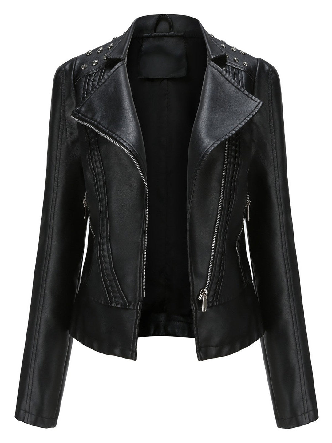 She throws on this 1980s Solid Lapel Leather Jacket and the city feels like 1980s Paris