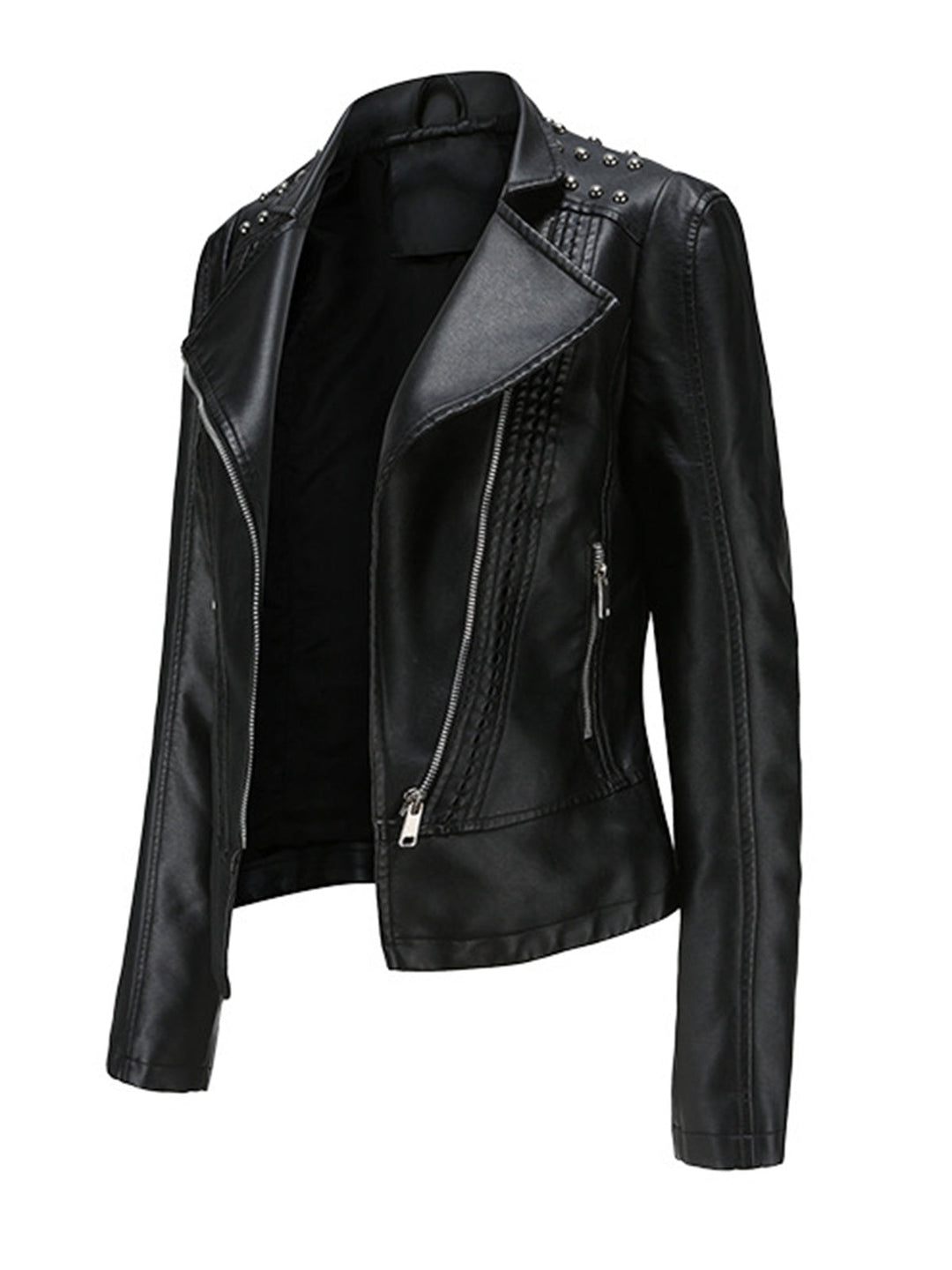 1980s Solid Lapel Leather Jacket: 1980s tailoring for the woman who leads