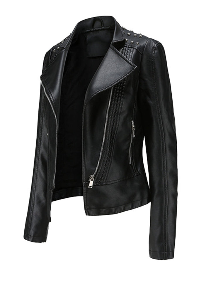 1980s Solid Lapel Leather Jacket: 1980s tailoring for the woman who leads