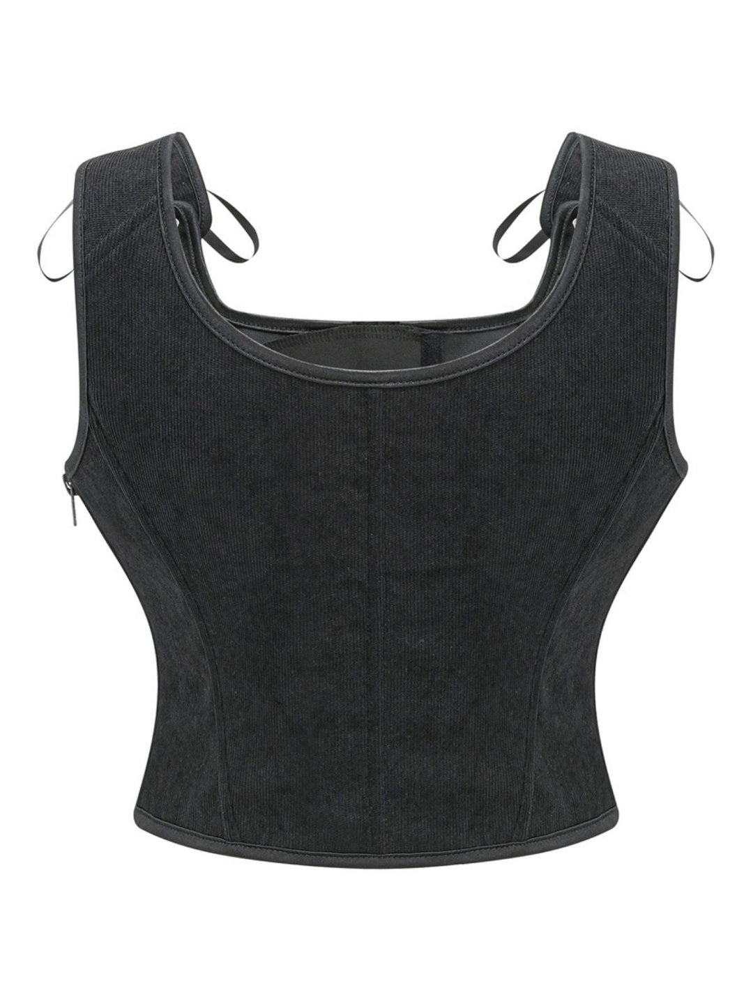 1980s Suede Bow Lace-Up Corset - vintage fashion, retro style