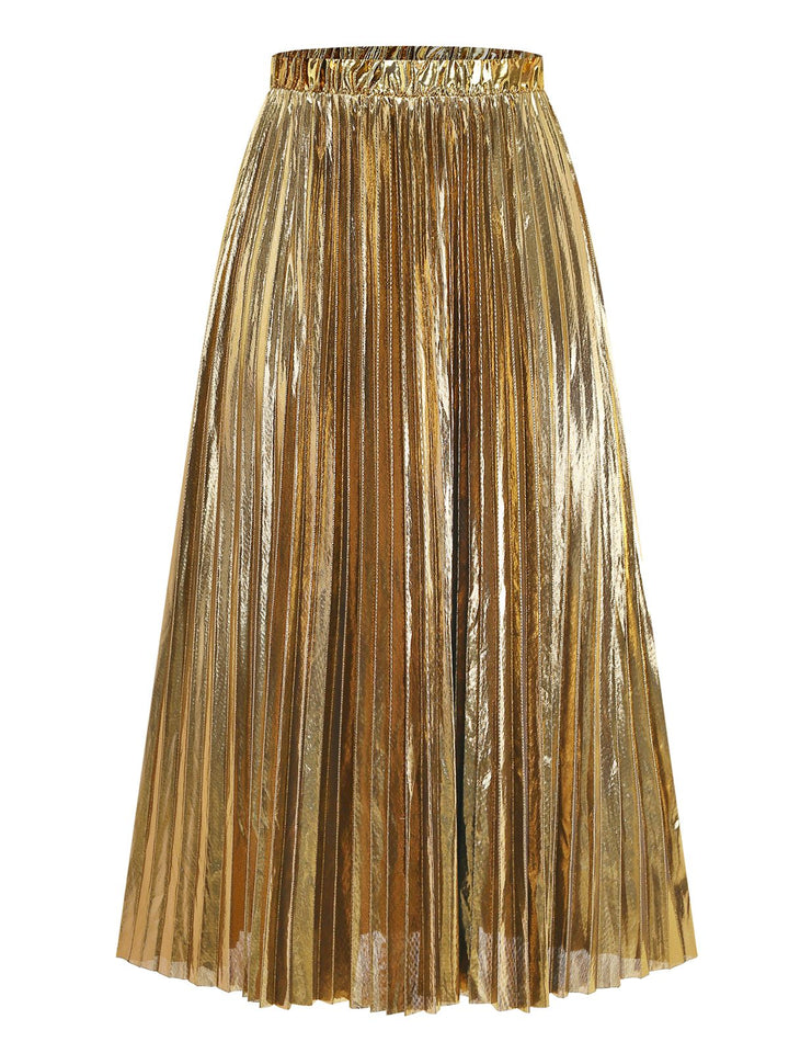 2PCS Gold 1980s Sequined 3D Floral Swimsuit &amp; Cover-Up - vintage swimsuit, pin-up style, glamorous gold