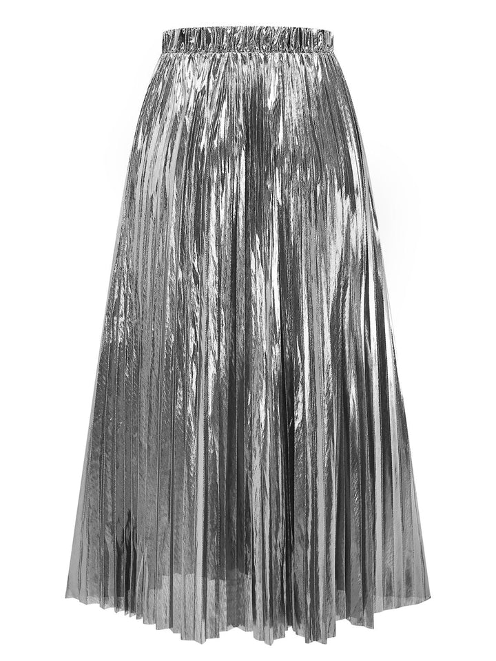 2PCS Metallic 1980s Pleated Cut-Out Swimsuit &amp; Cover-Up - vintage swimsuit, pin-up style