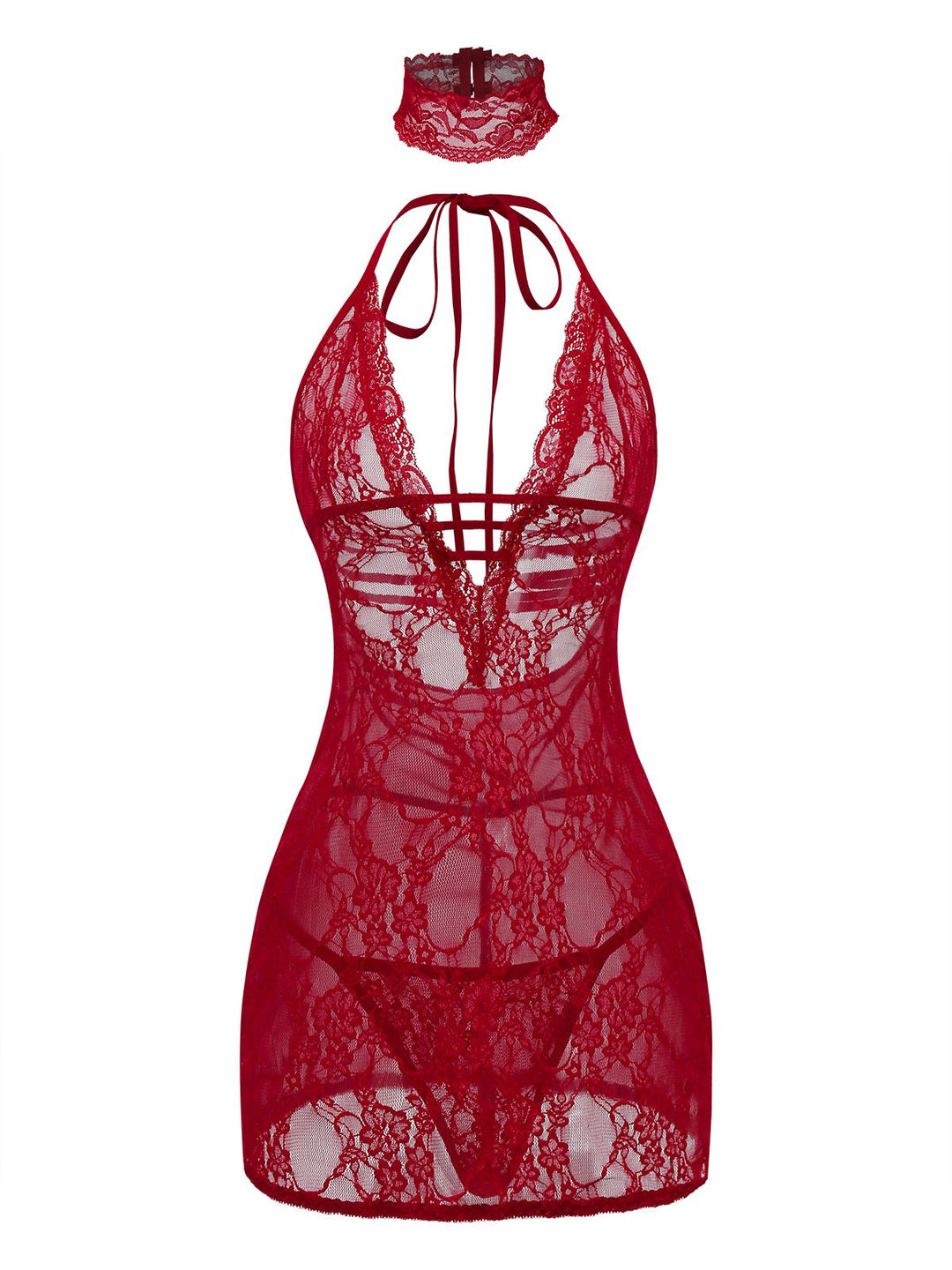 V-Neck Backless Sexy Lace Cami Nightgown - vintage nightgown, retro sleepwear