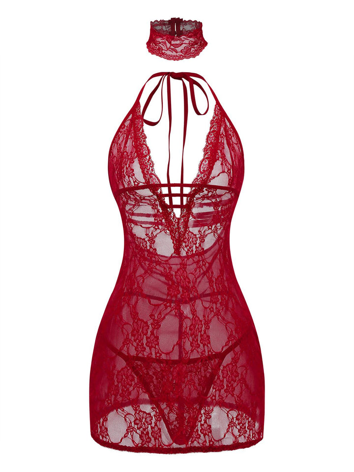 V-Neck Backless Sexy Lace Cami Nightgown - vintage nightgown, retro sleepwear