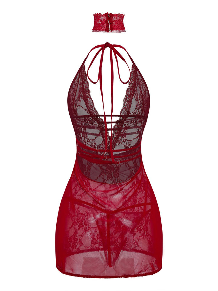 V-Neck Backless Sexy Lace Cami Nightgown - vintage nightgown, retro sleepwear