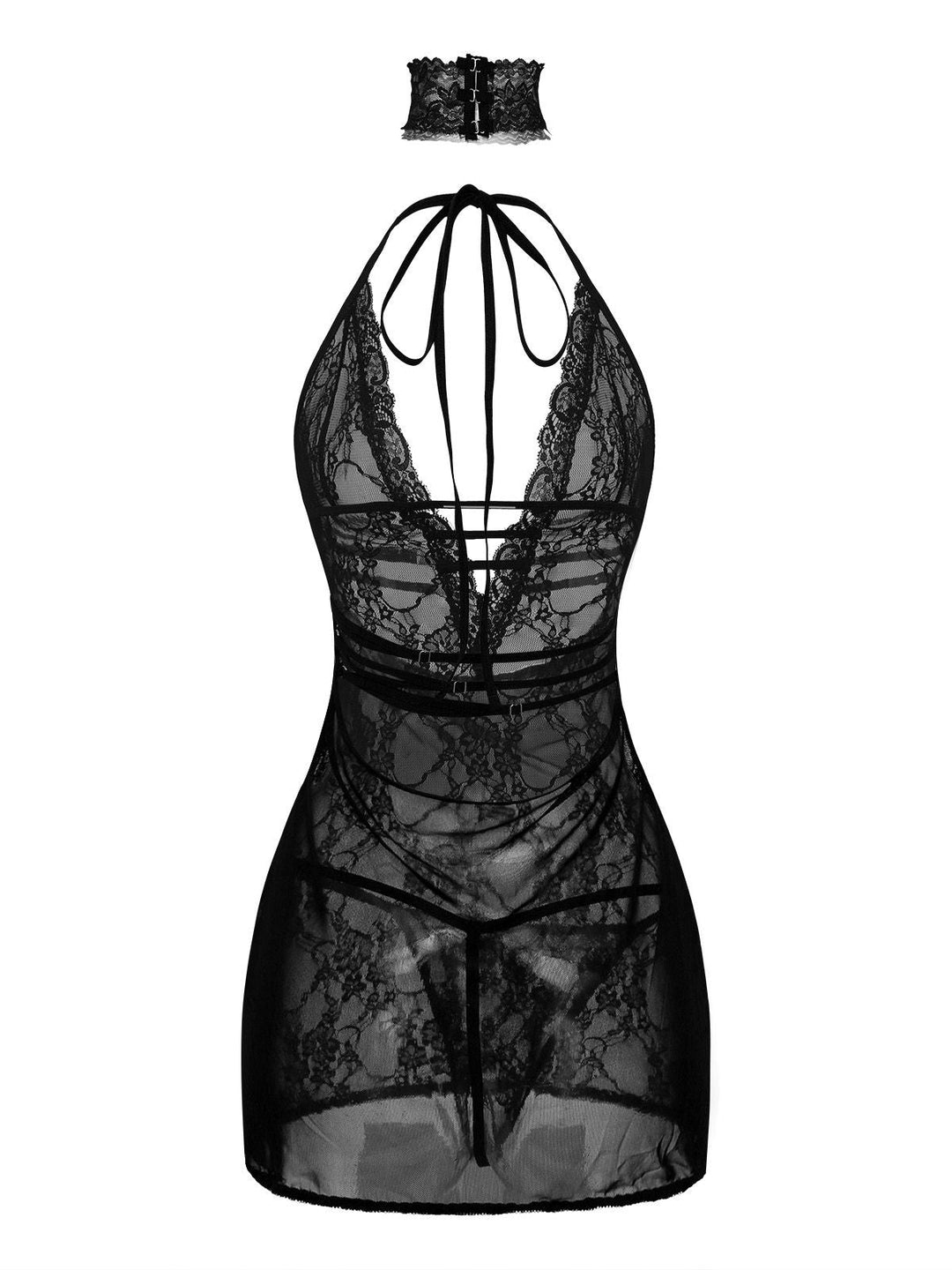 V-Neck Backless Sexy Lace Cami Nightgown - vintage nightgown, retro sleepwear