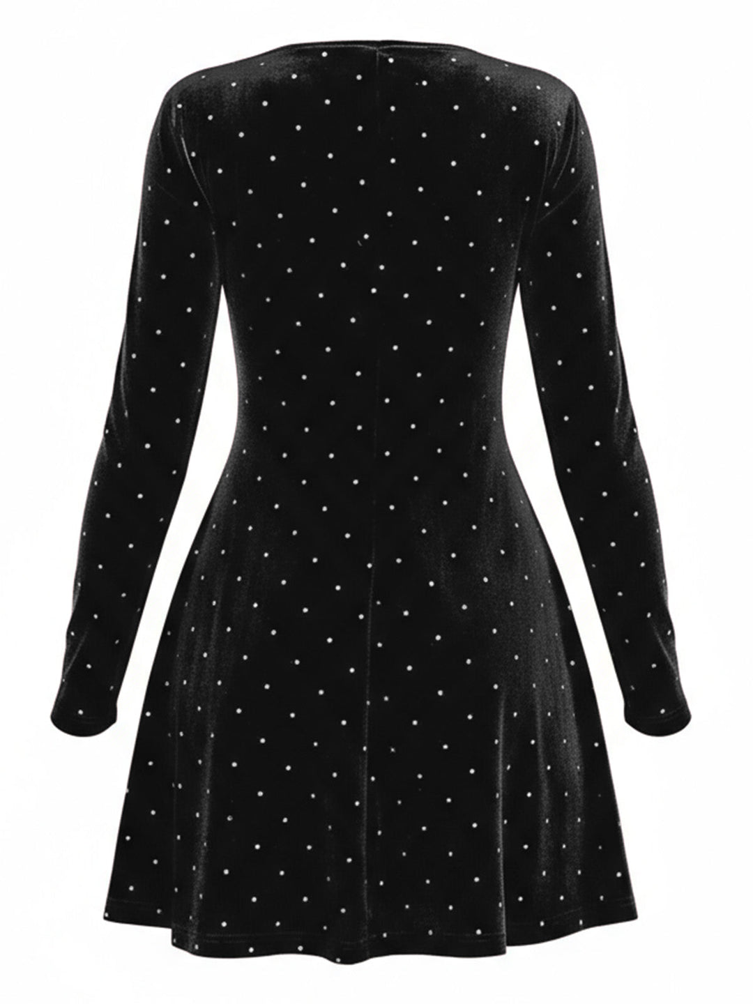1980s Velvet Rhinestone Fit Party Dress - vintage dress, retro fashion