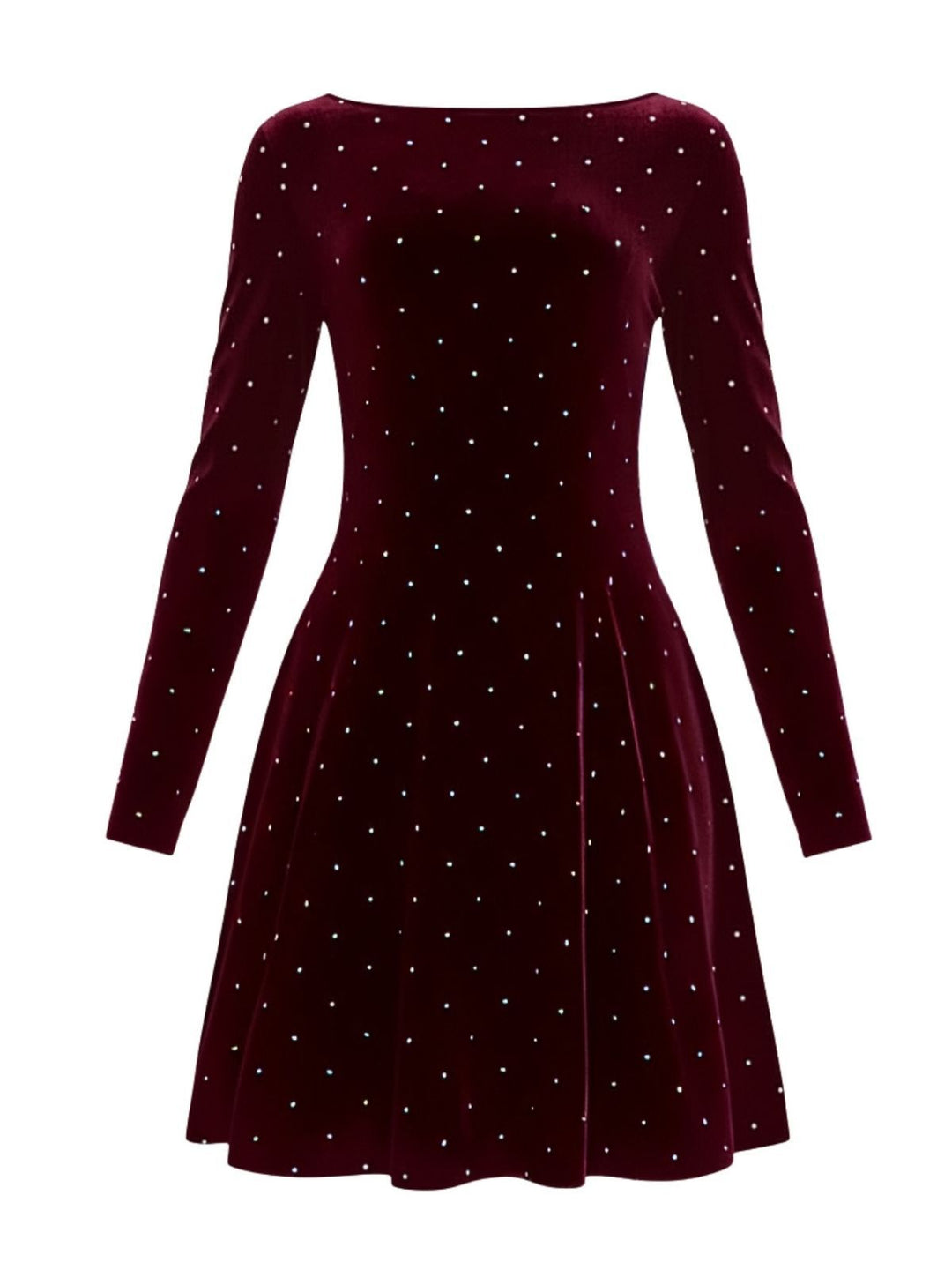 1980s Velvet Rhinestone Fit Party Dress - vintage dress, retro fashion