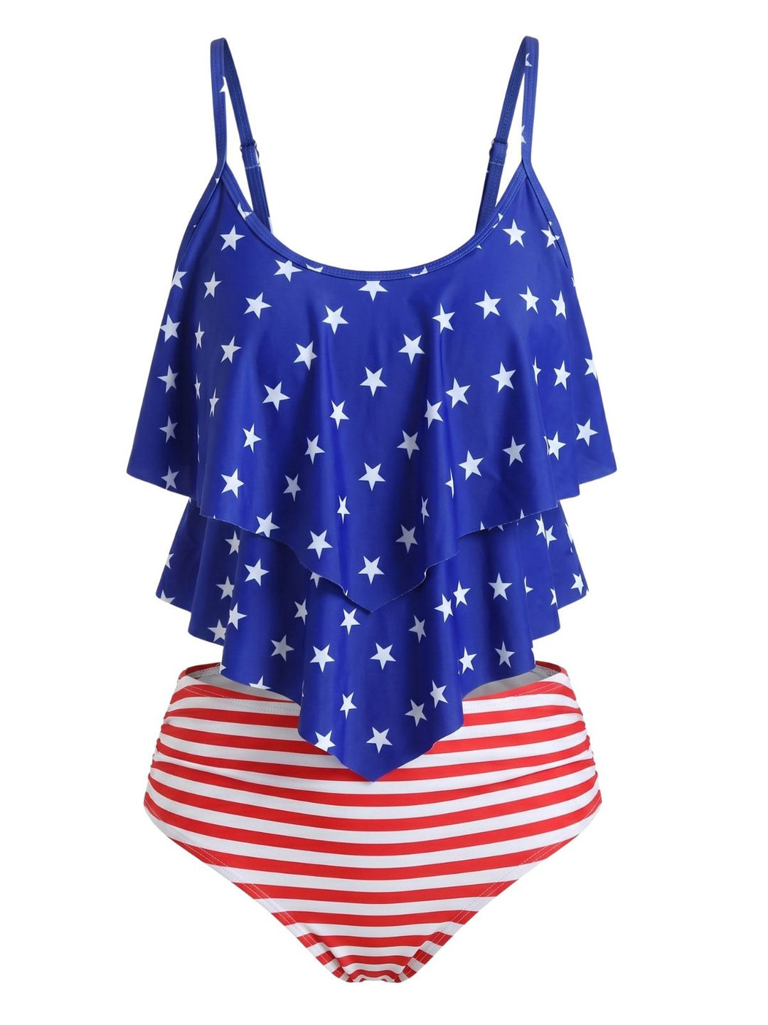 High Waist Ruffle Two Piece Tankini Set