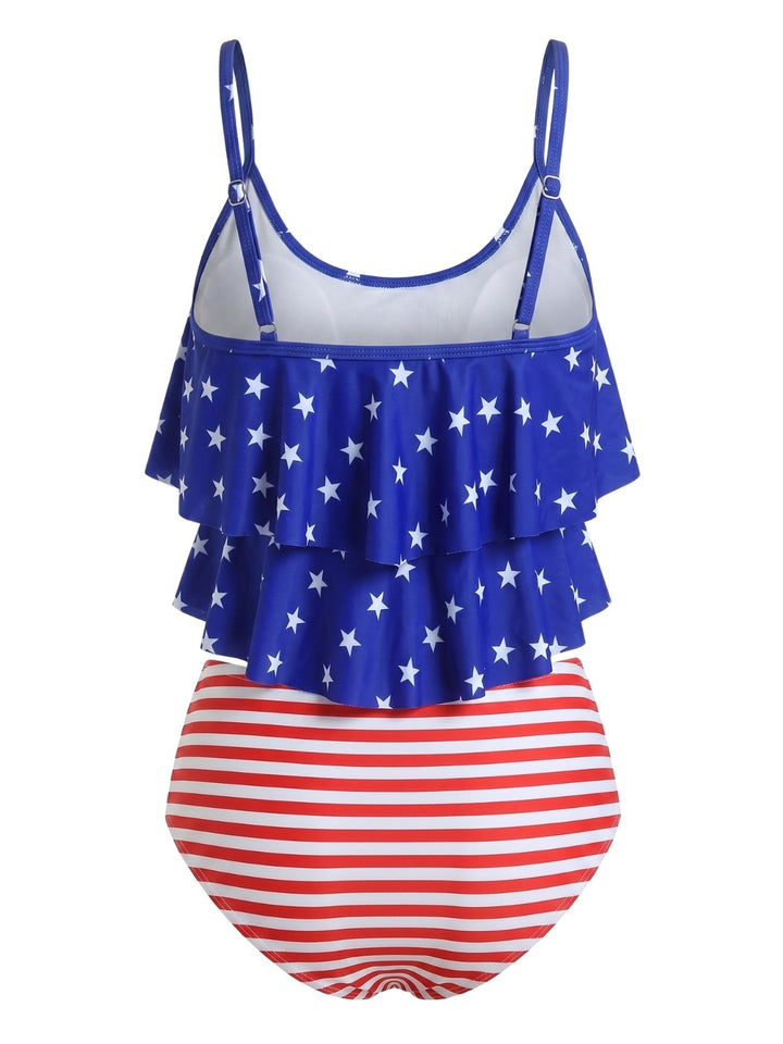 High Waist Ruffle Two Piece Tankini Set 3