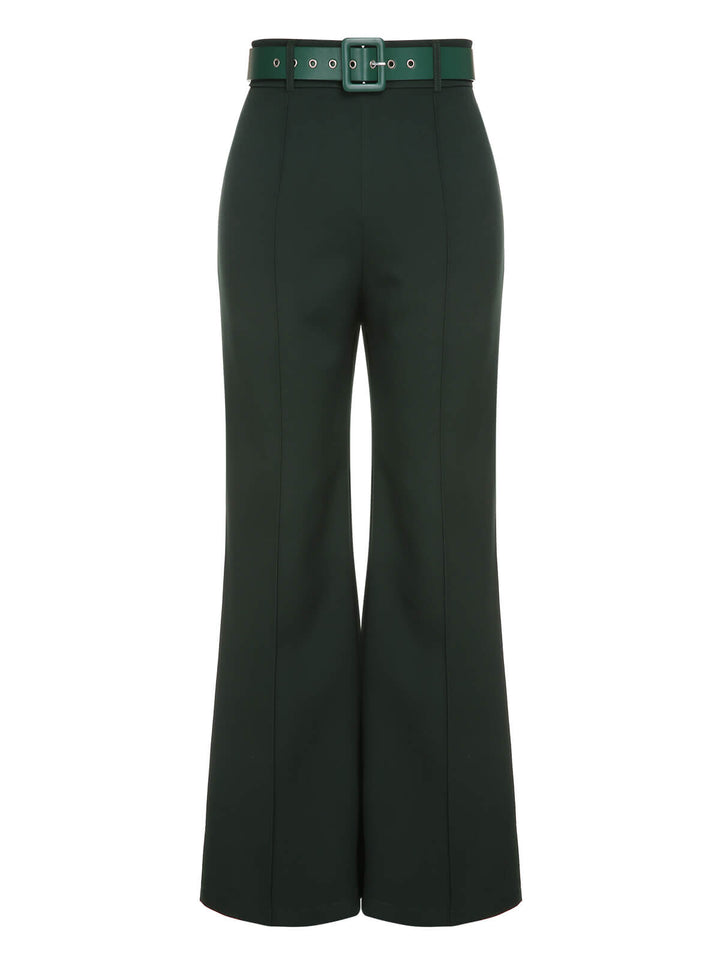 2PCS 1930s Floral Blouse &amp; Green Wideleg Pants: timeless style reimagined