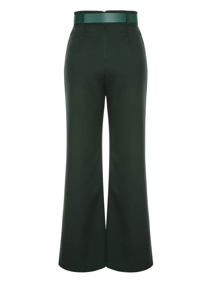 2PCS 1930s Floral Blouse &amp; Green Wideleg Pants — vintage elegance for the modern woman
