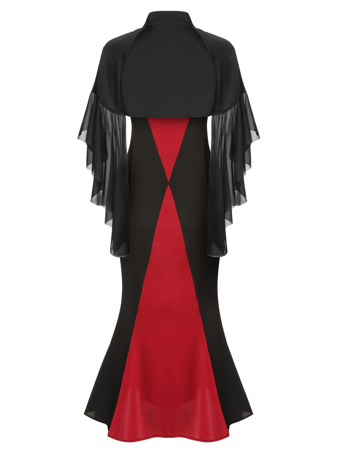 2PCS 1930s Halloween Fishtail Dress &amp; Sheer Coat - vintage dress, retro fashion