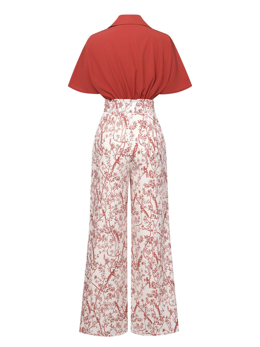 2PCS 1930s Solid Dolman Blouse &amp; Floral Pants, vintage top, retro blouse - perfect for women who love vintage and retro fashion