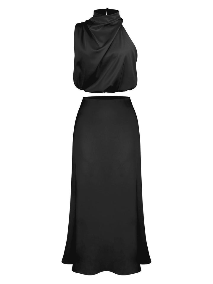 2PCS 1930s Solid Satin Mock | 1930s | vintage skirt, retro style