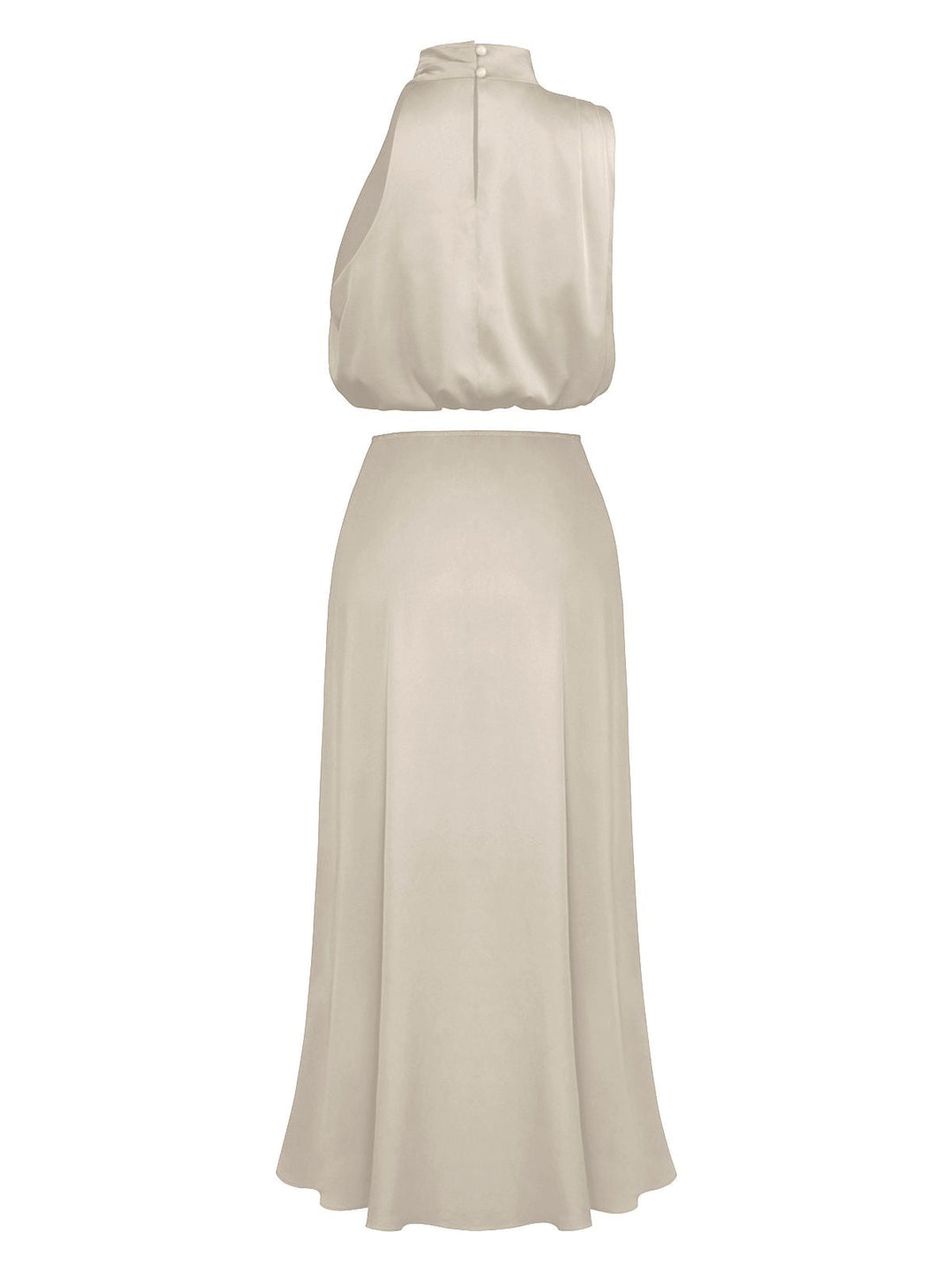 2PCS 1930s Solid Satin Mock Collar Top &amp; Fishtail Skirt — 1930s jazz-age spirit for her morning coffee